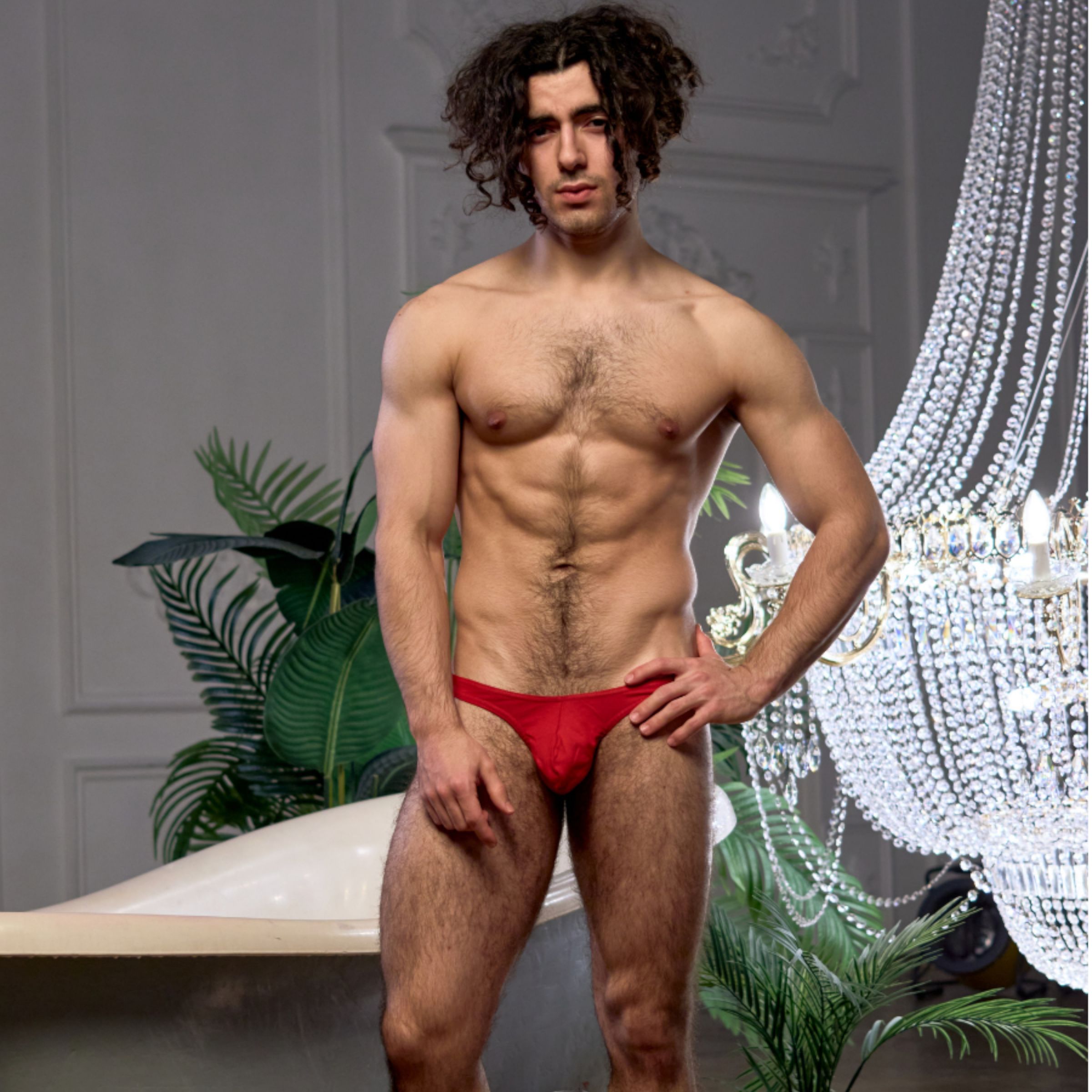 Красные мужские хлопковые трусы-бразилиана 3