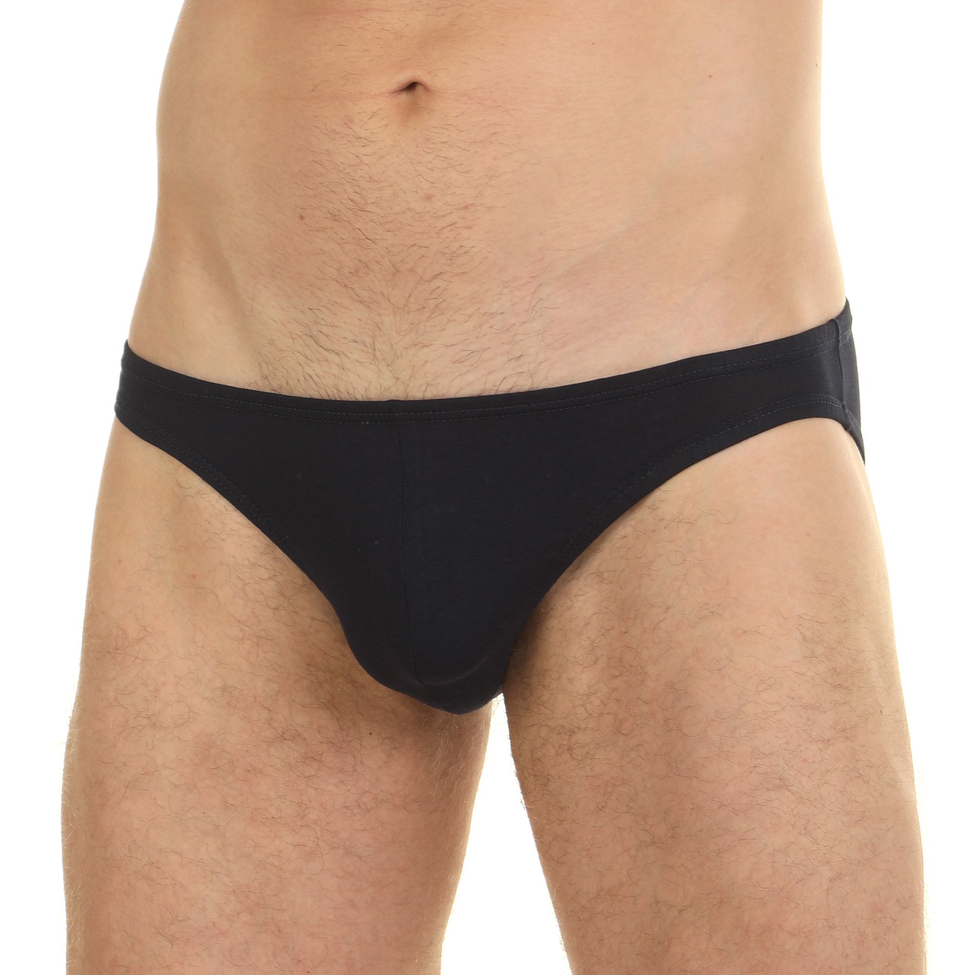 Темно-синие мужские трусы-слипы с низкой посадкой 1