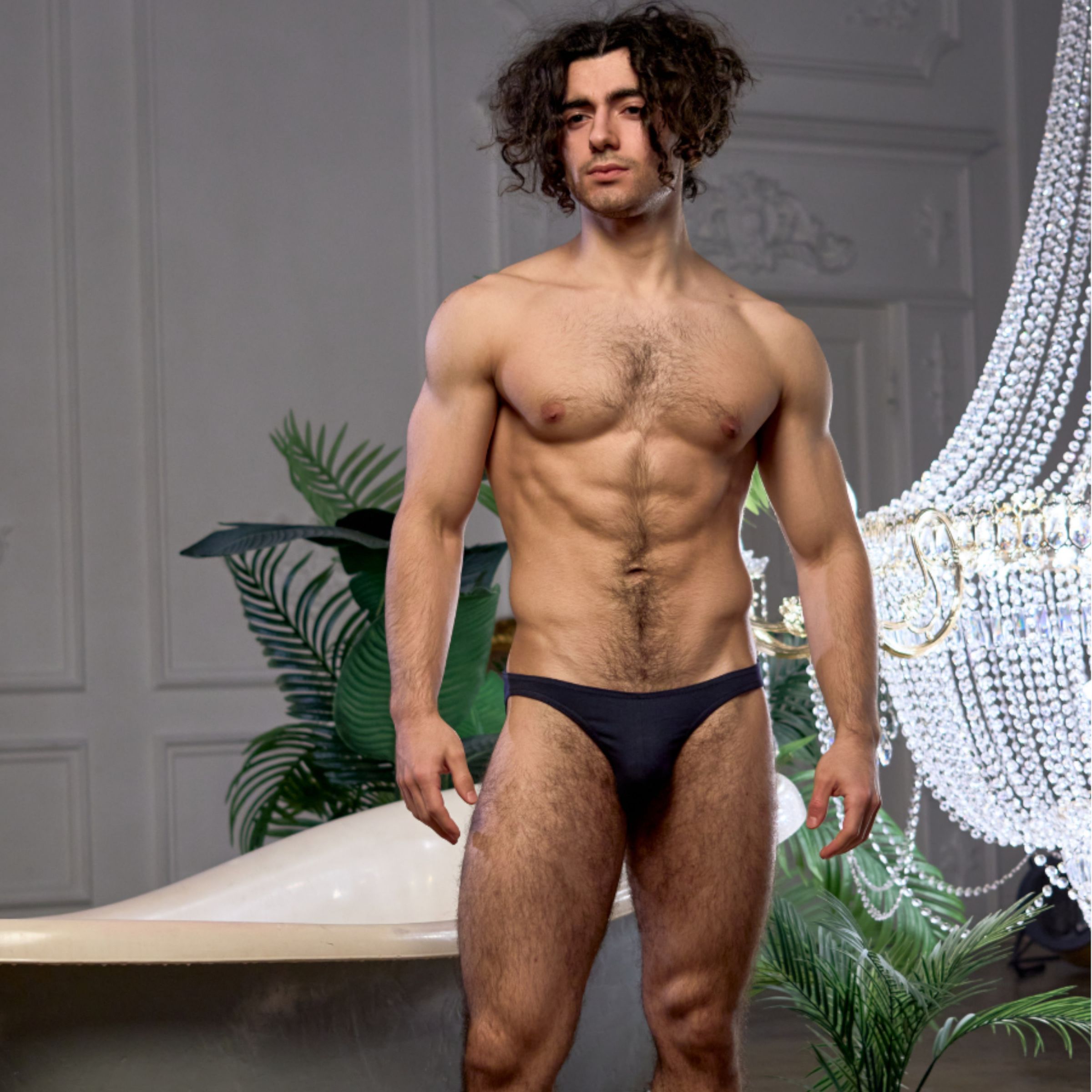 Темно-синие хлопковые трусы-слипы 4