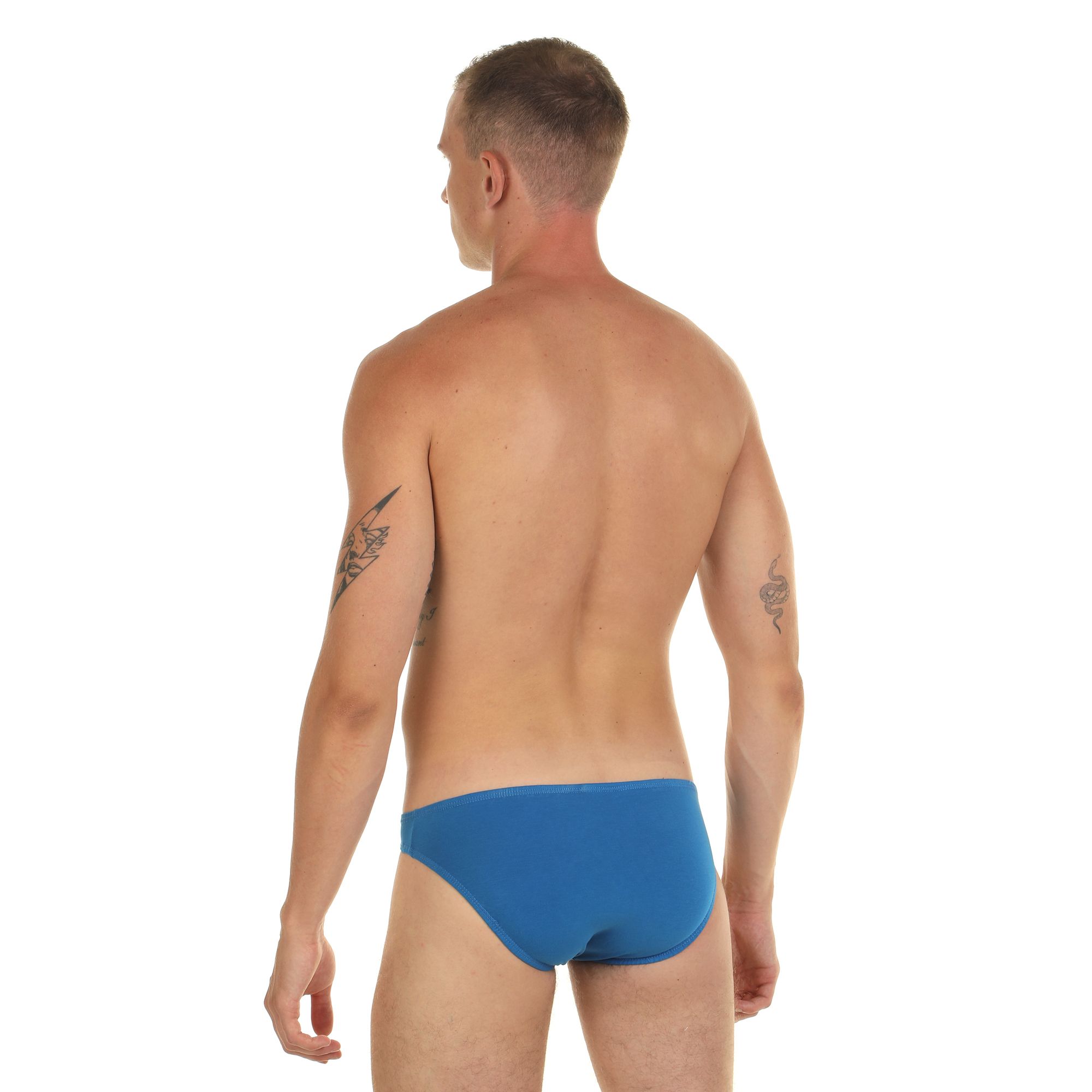 Синие мужские трусы-слипы с низкой посадкой 3