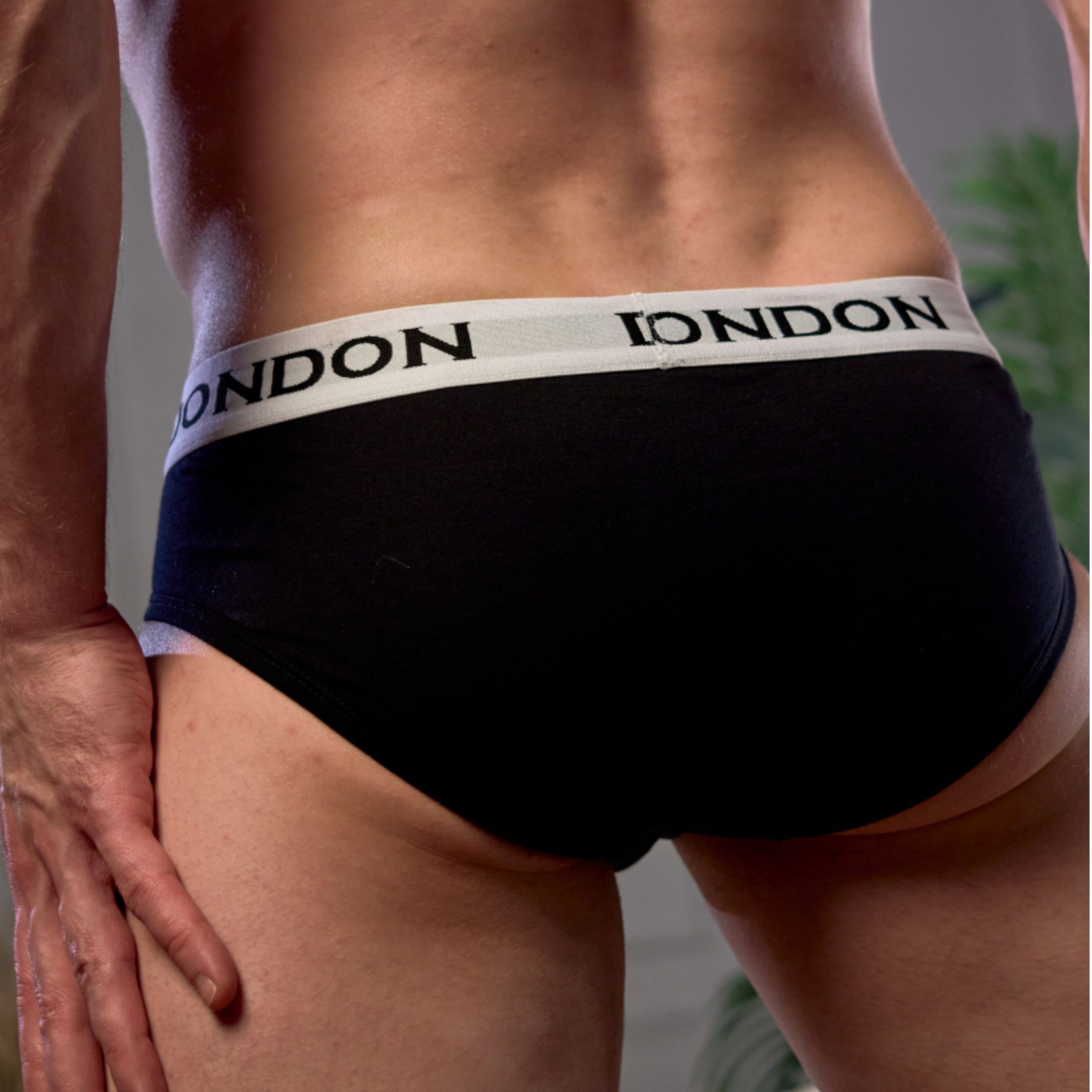 Черные хлопковые мужские трусы-брифы 2