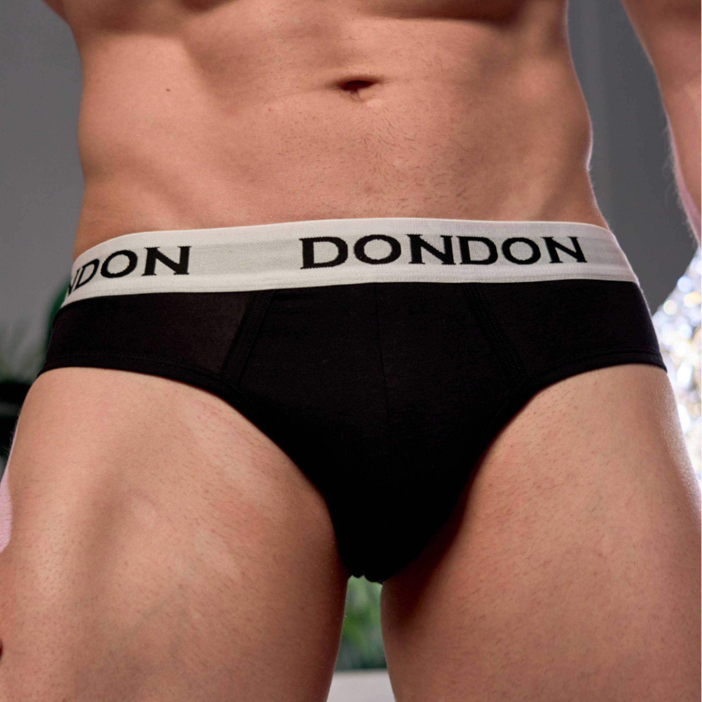 Черные хлопковые мужские трусы-брифы 1