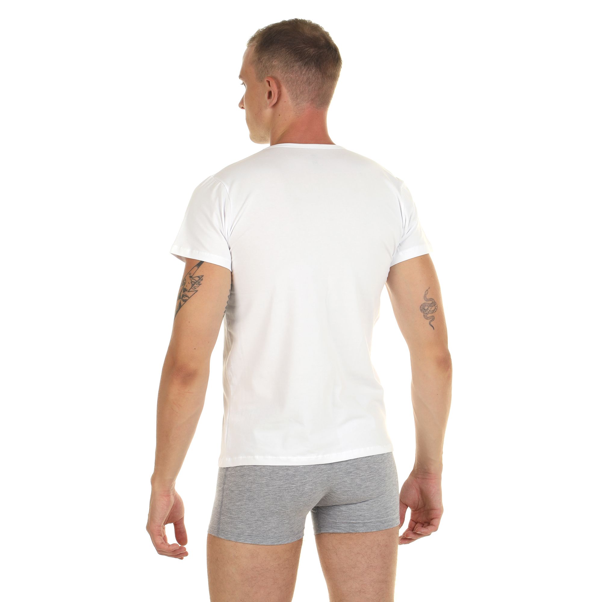 Хлопковая футболка с круглым вырезом горловины 4