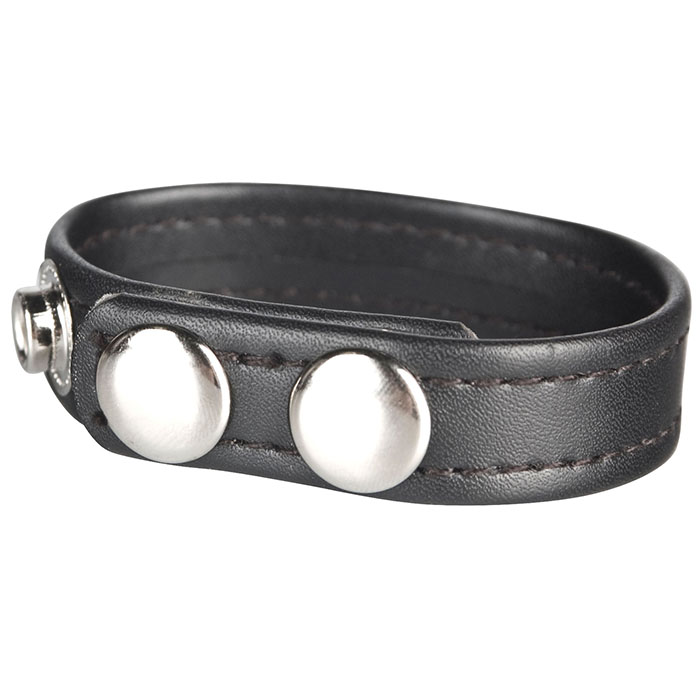 Кольцо на пенис из искусственной кожи на клепках SNAP COCK RING 2