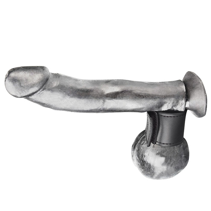 Хомут-утяжка для мошонки из искусственной кожи на липучке VELCRO BALL STRETCHER- 4 см. 3