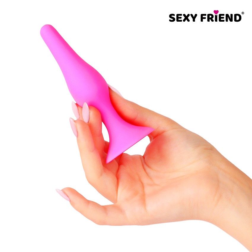 Ярко-розовая анальная втулка - 10 см. 4