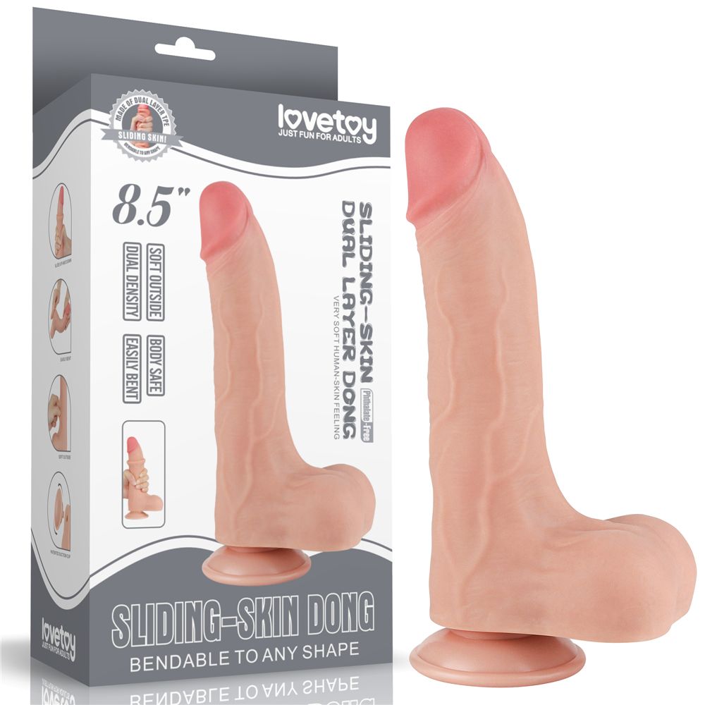 Телесный фаллоимитатор 8.5 Sliding Skin Dual Layer Dong - 22 см. 1