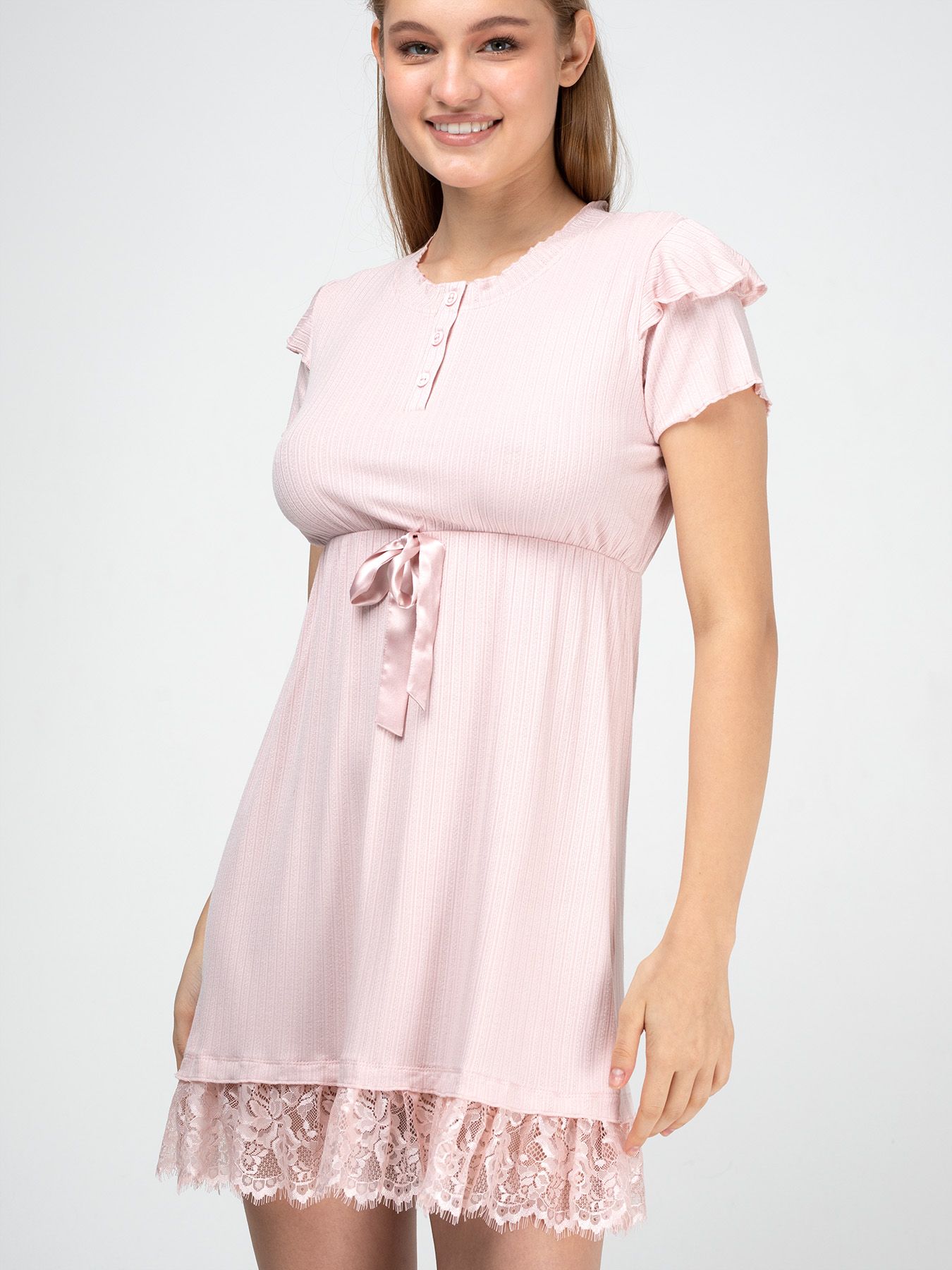 Домашняя сорочка с коротким рукавом 5