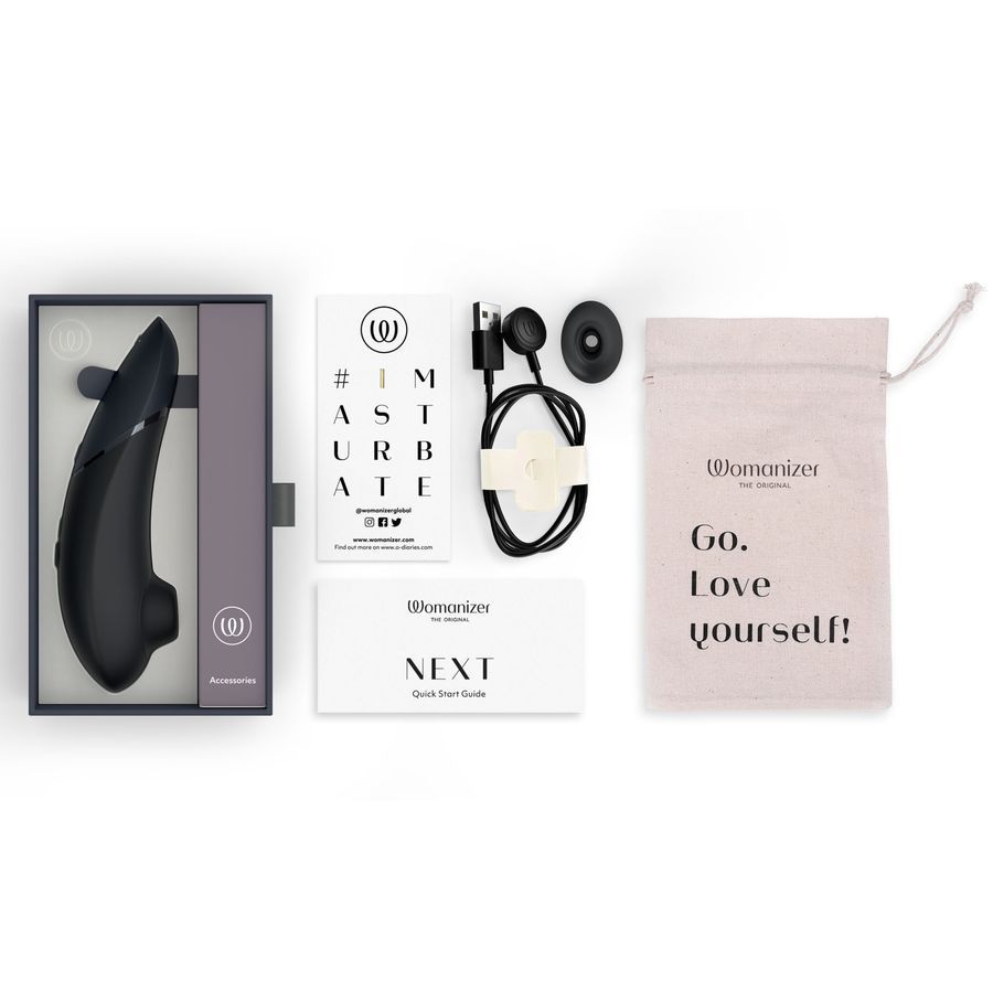 Черный бесконтактный клиторальный стимулятор Womanizer Next 7