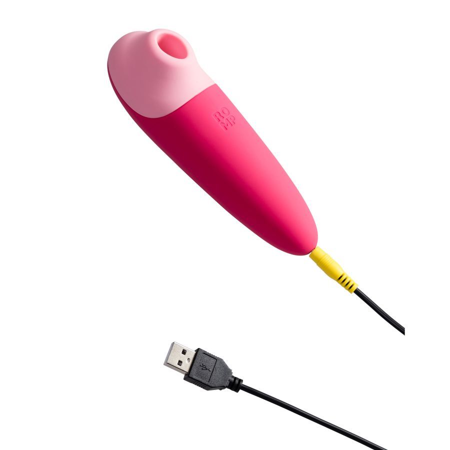 Розовый бесконтактный клиторальный стимулятор Romp Shine X 4