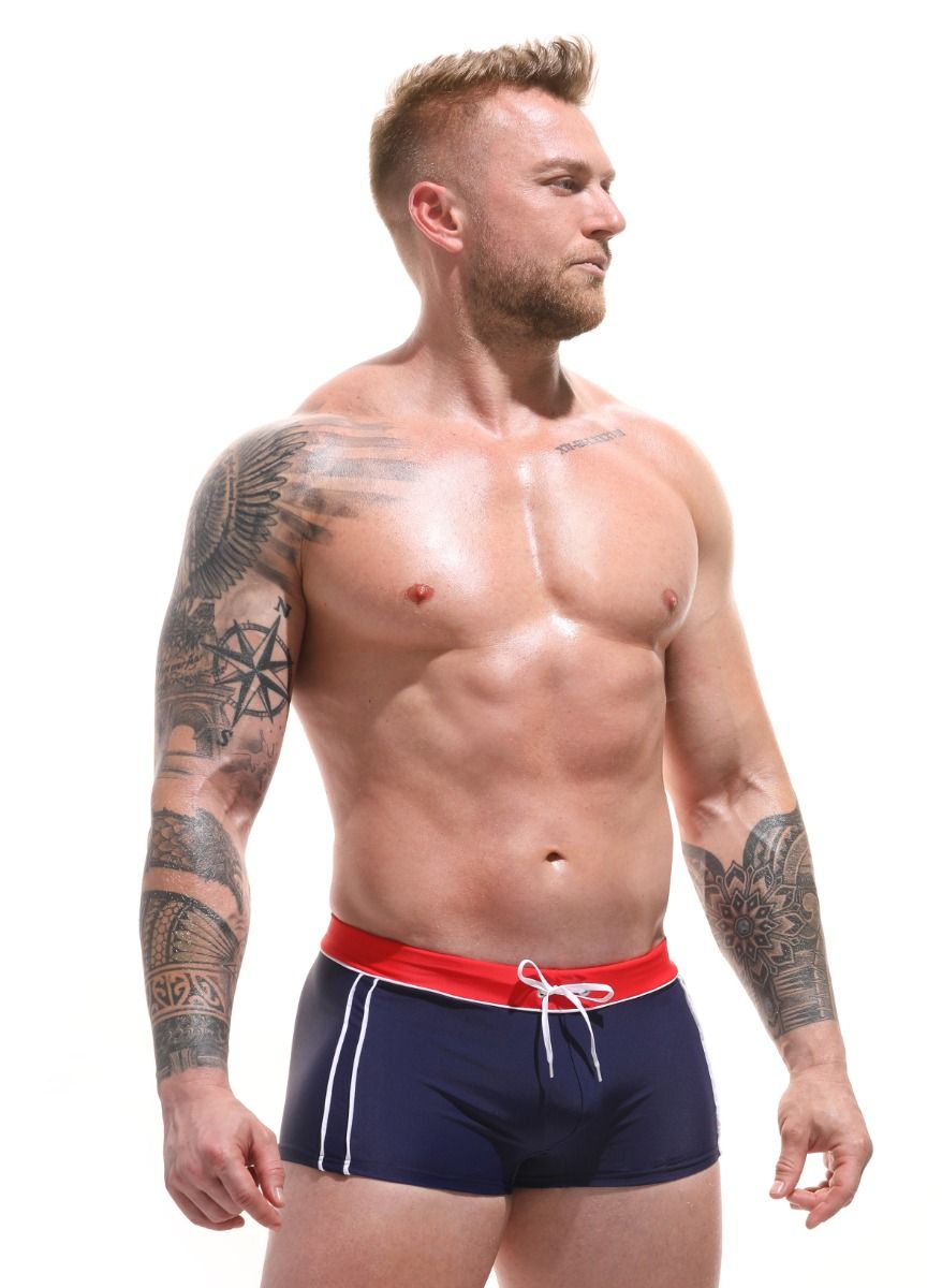 Пляжные боксеры с контрастными полосками по бокам 3
