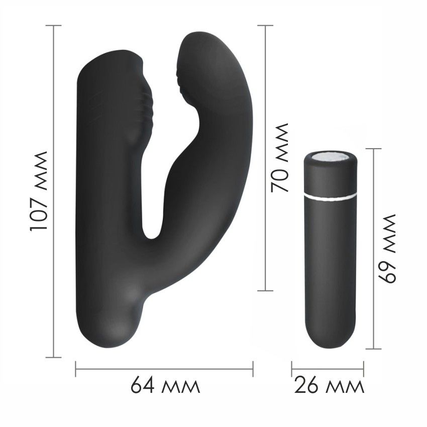 Черный вибромассажер Gladiator - 10,7 см. 4
