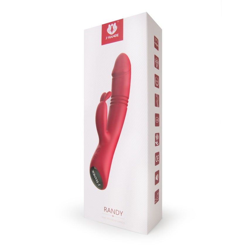Красный вибромассажер-кролик Randy - 21,5 см. 3