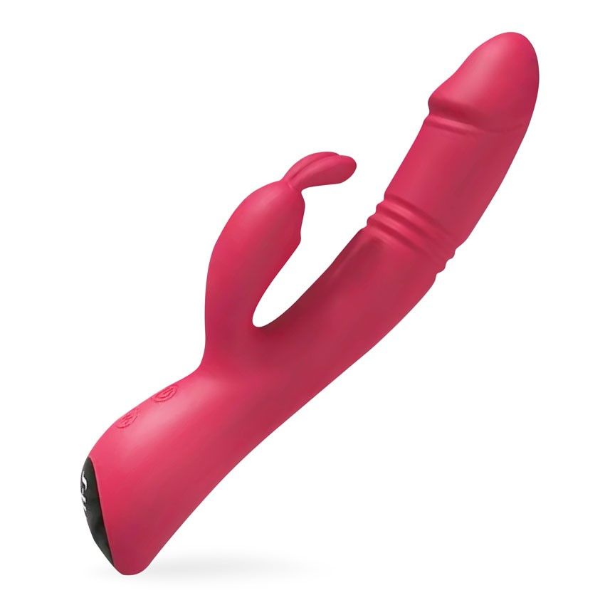 Красный вибромассажер-кролик Randy - 21,5 см. 1