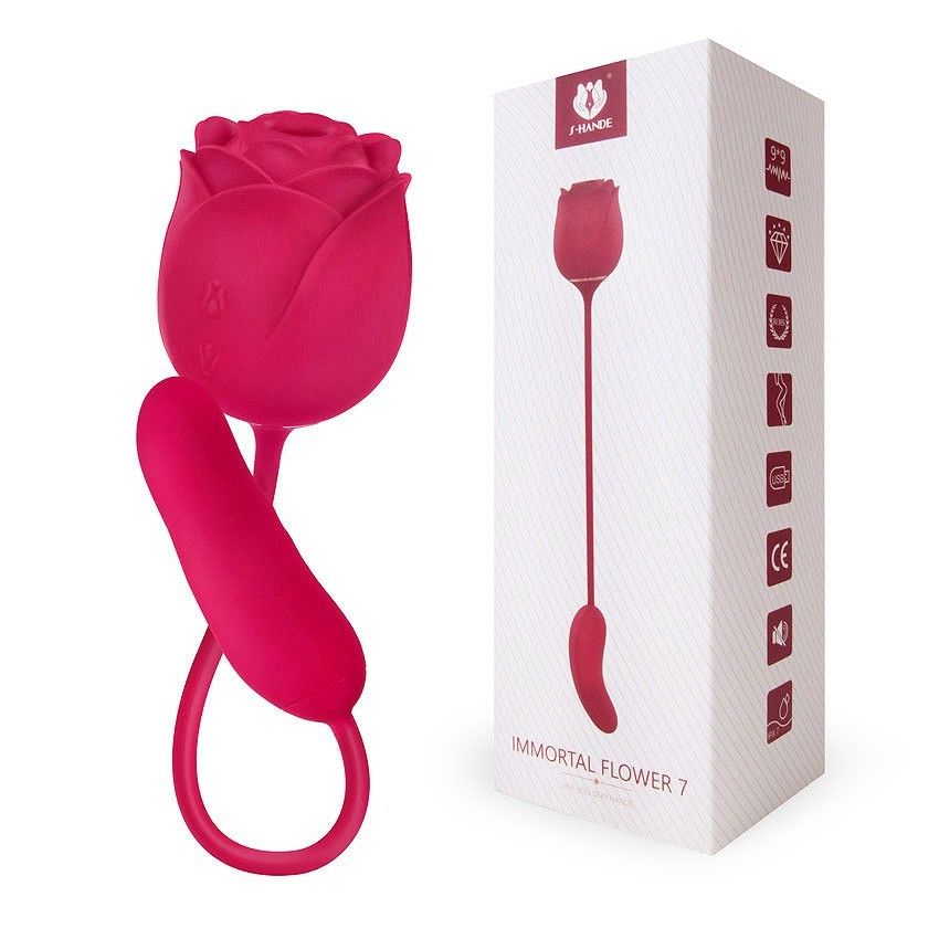 Розовый вибромассажер Immortal Flower 7 2