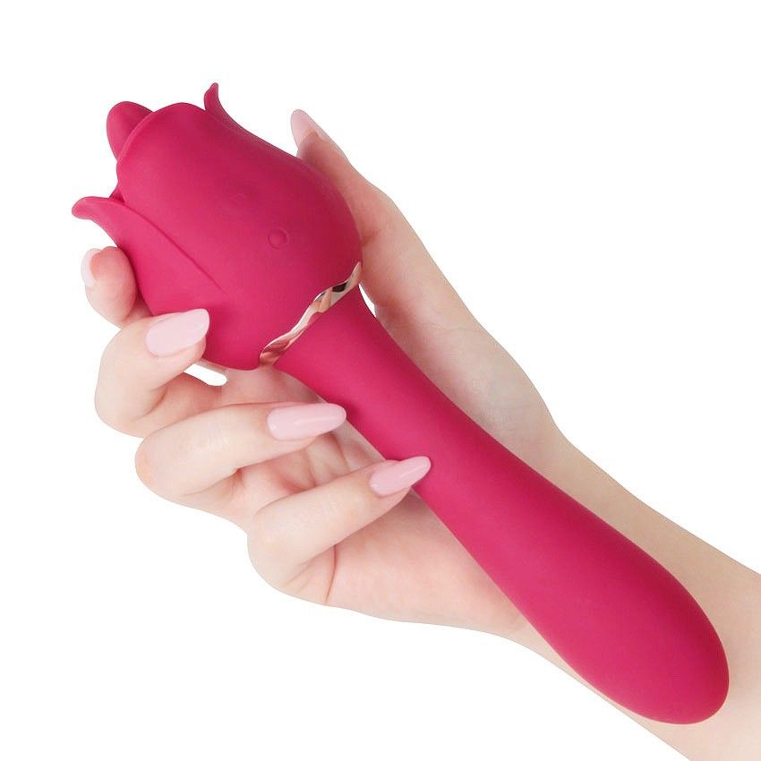 Розовый вибромассажер Rose Pro 6 - 21,4 см. 4
