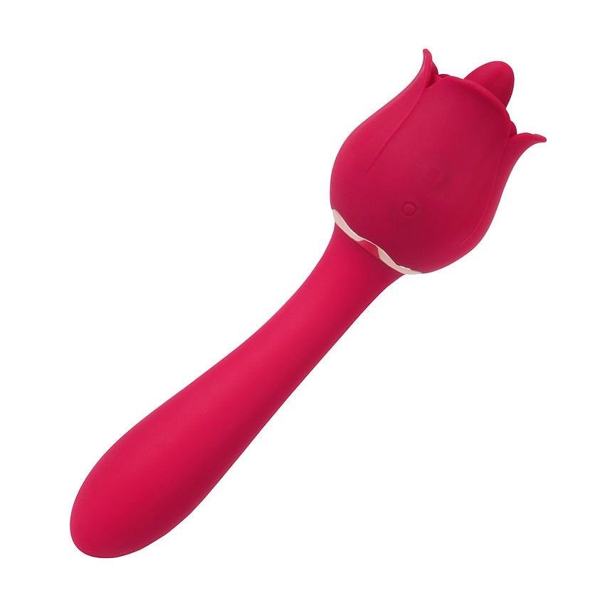 Розовый вибромассажер Rose Pro 6 - 21,4 см. 1