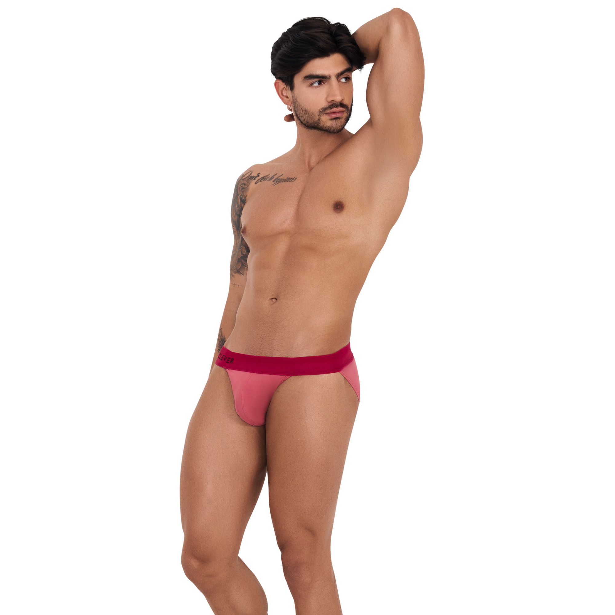 Розовые мужские трусы-брифы с яркой резинкой Fervor Brief 2