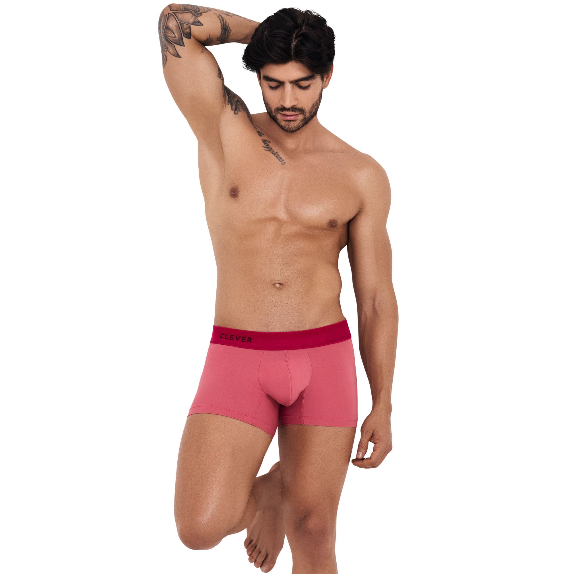 Розовые трусы-боксеры с красной резинкой Fervor Boxer 4