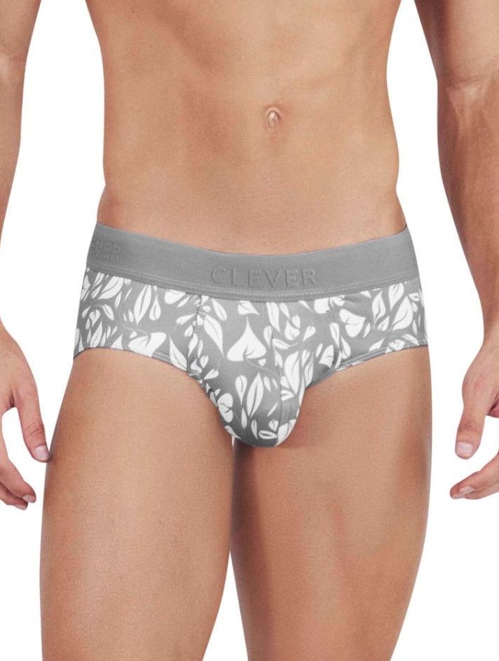 Серые мужские трусы-брифы с растительным принтом Grace Classic Brief 1
