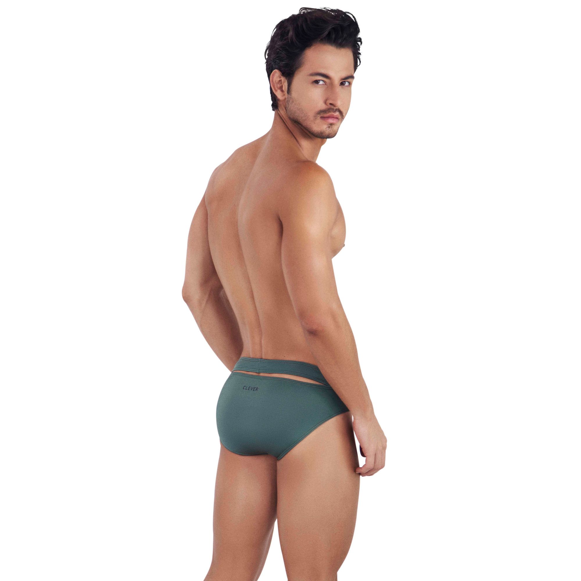 Зеленые мужские трусы-брифы с поясом Flashing Brief 3