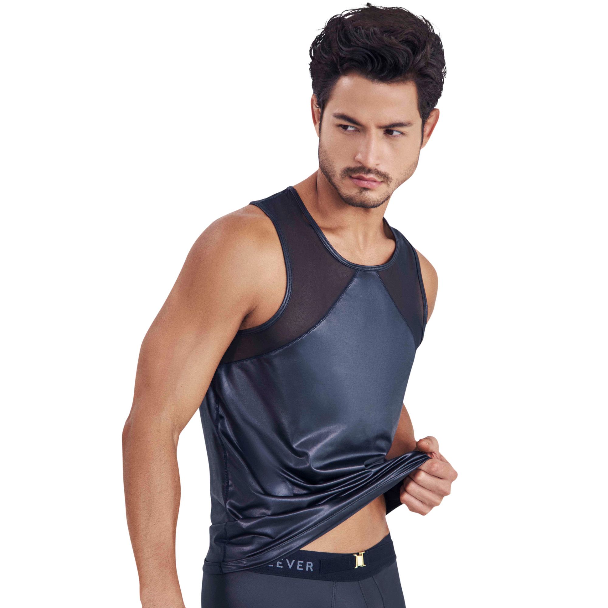 Черная мужская майка с эффектом мокрой ткани Misty Tank Top 1