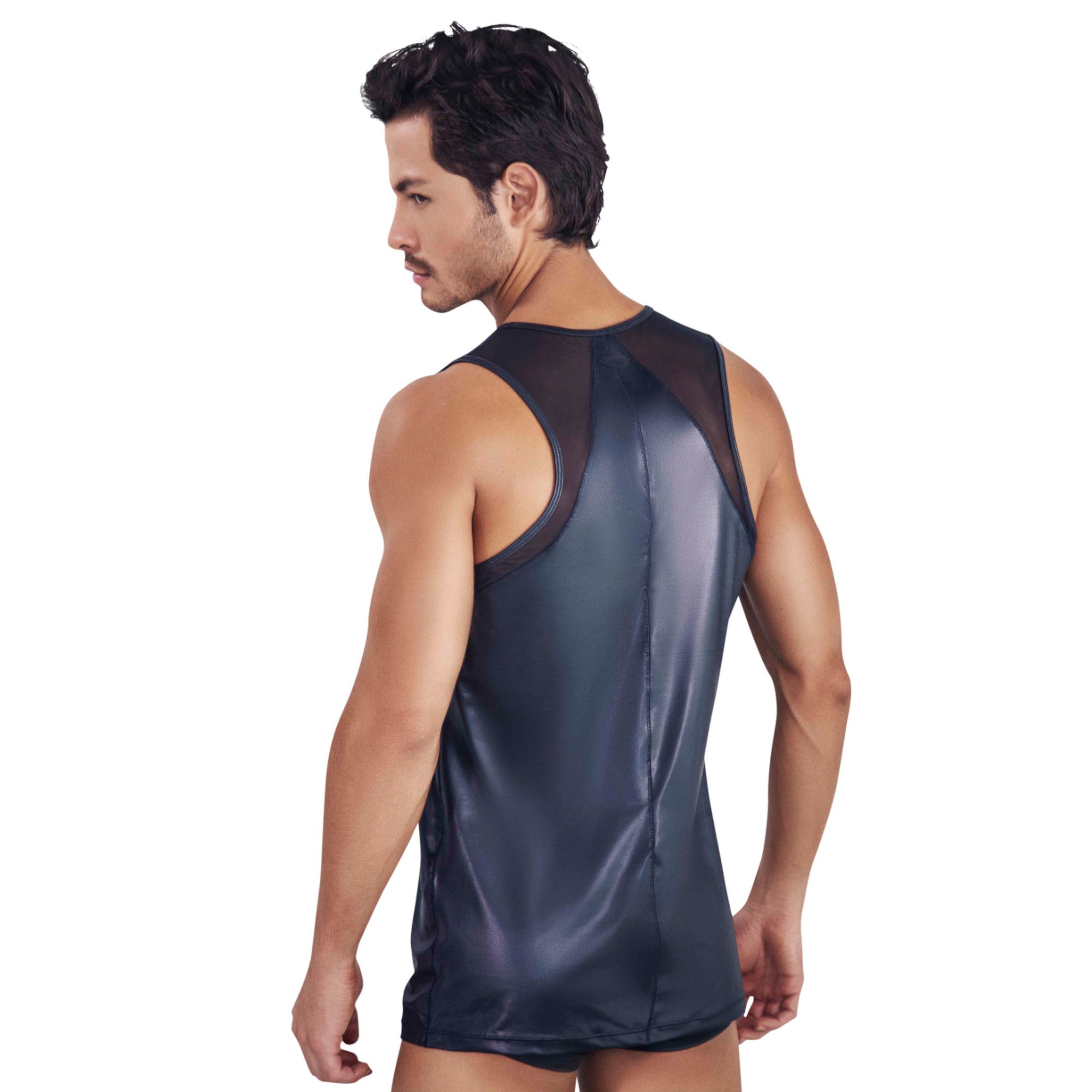 Черная мужская майка с эффектом мокрой ткани Misty Tank Top 2