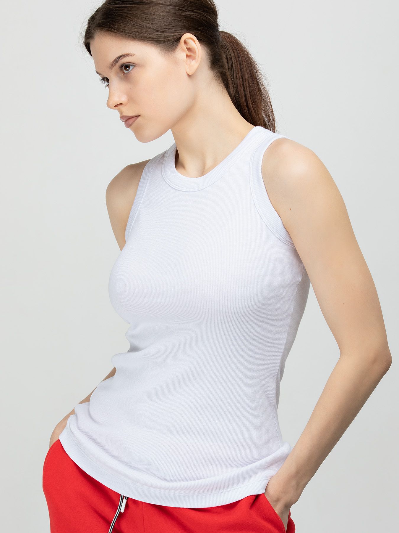 Женская базовая майка с американской проймой 1