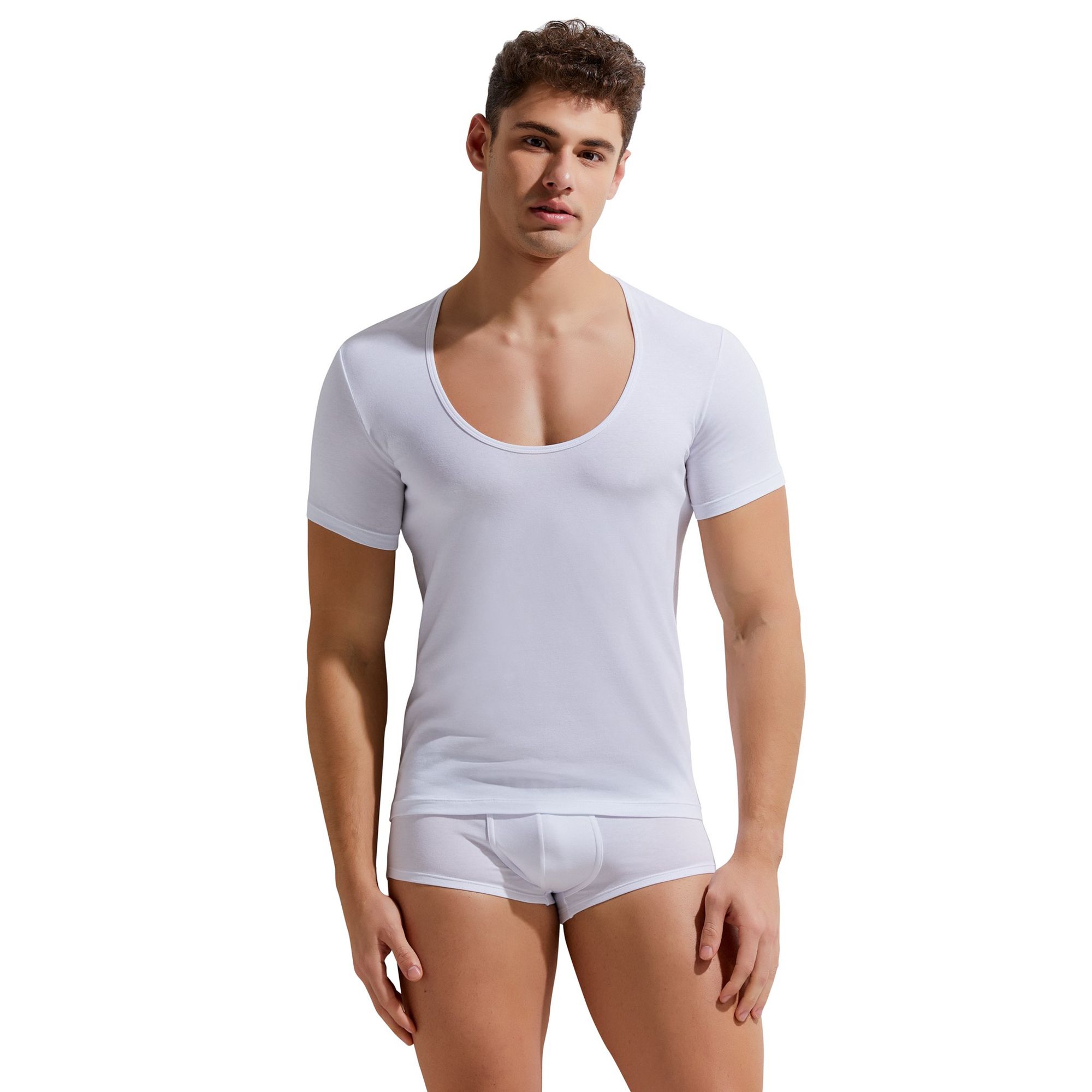 Мужская футболка с глубоким U-образным вырезом Gauvine 3