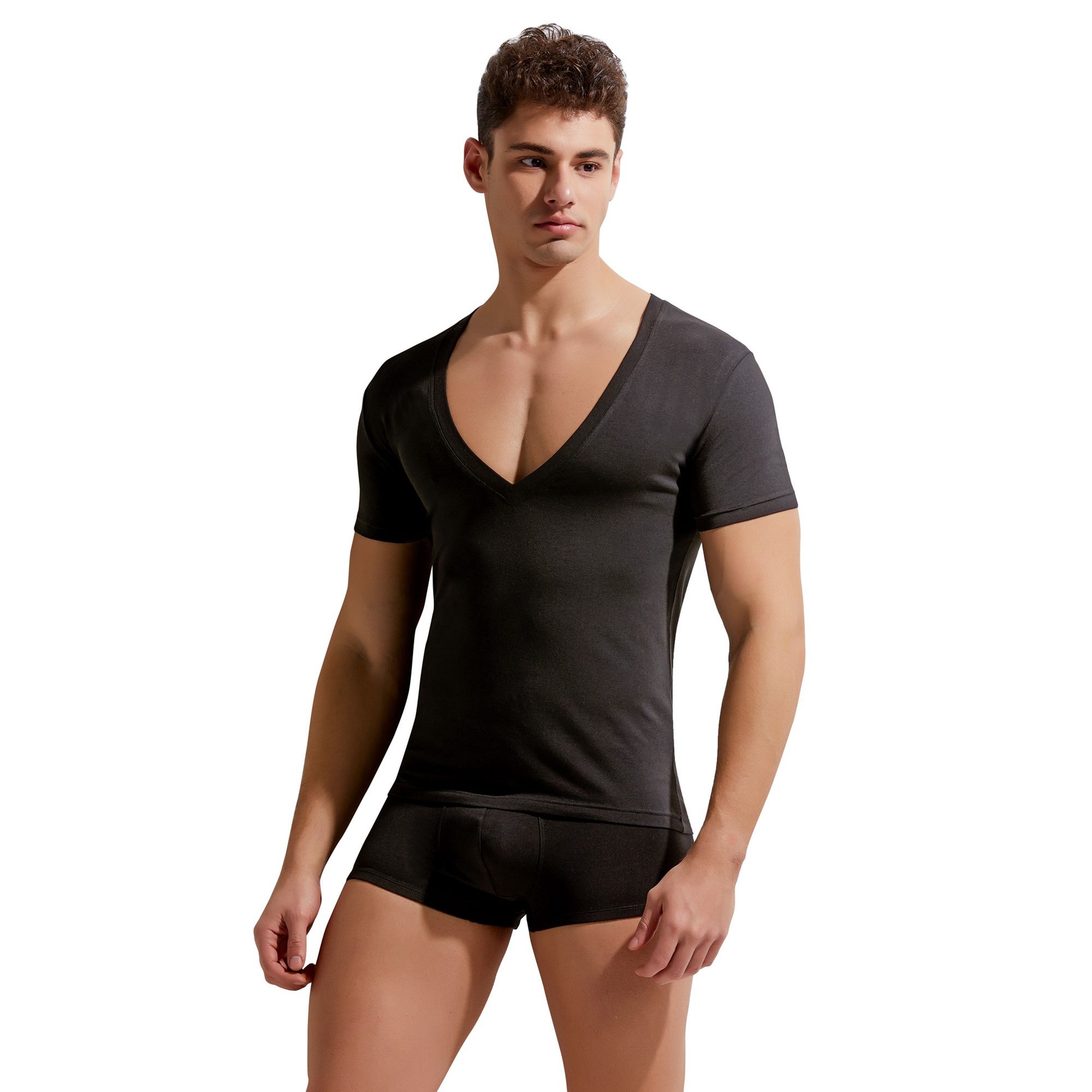 Мужская футболка с глубоким V-образным вырезом Gauvine 3