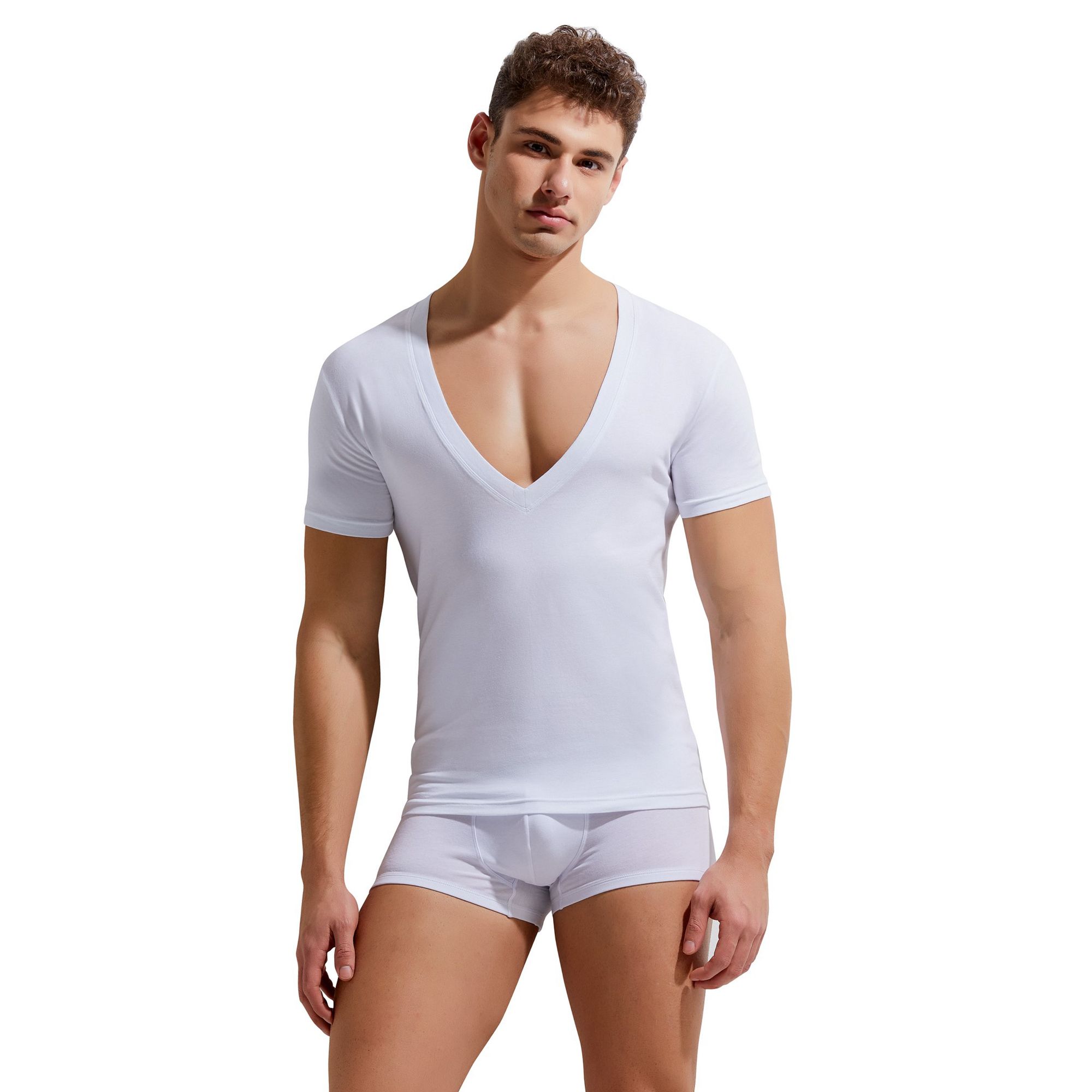 Мужская футболка с глубоким V-образным вырезом Gauvine 1