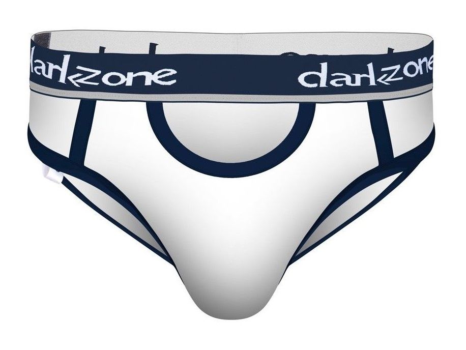 Белые мужские трусы-брифы с вырезом 4