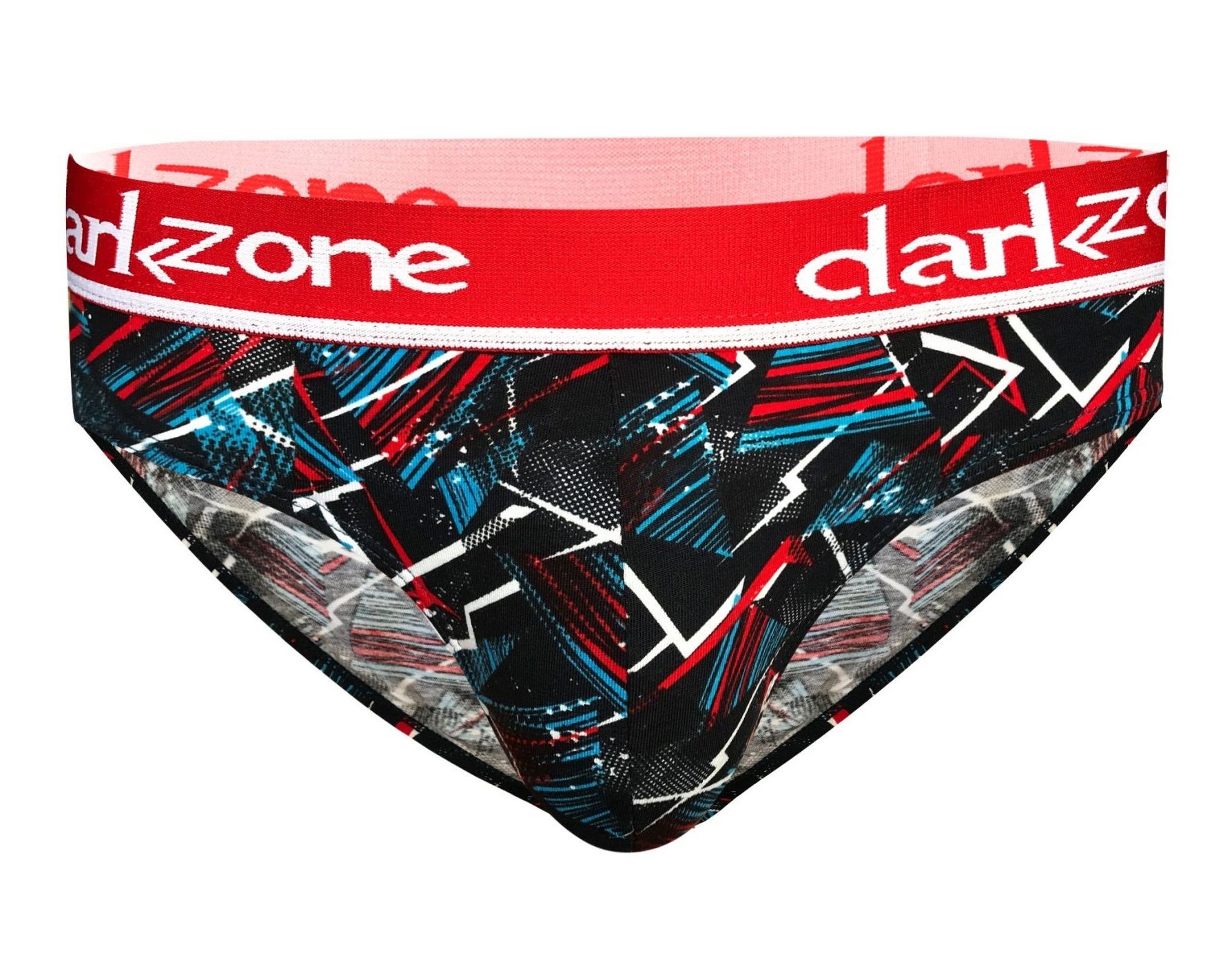 Черные трусы-брифы с разноцветным принтом 1