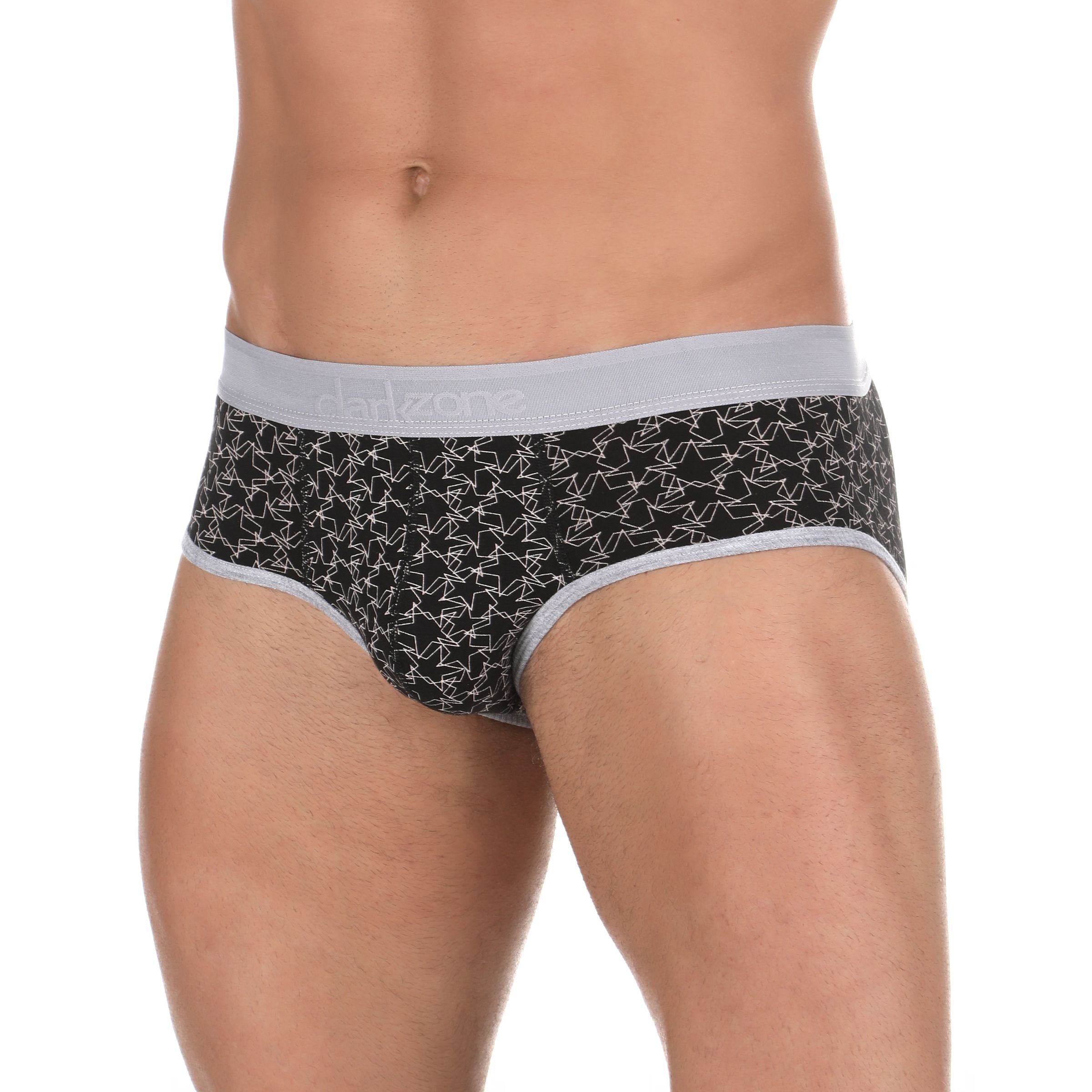 Черные мужские трусы-брифы с принтом в виде звезд 1