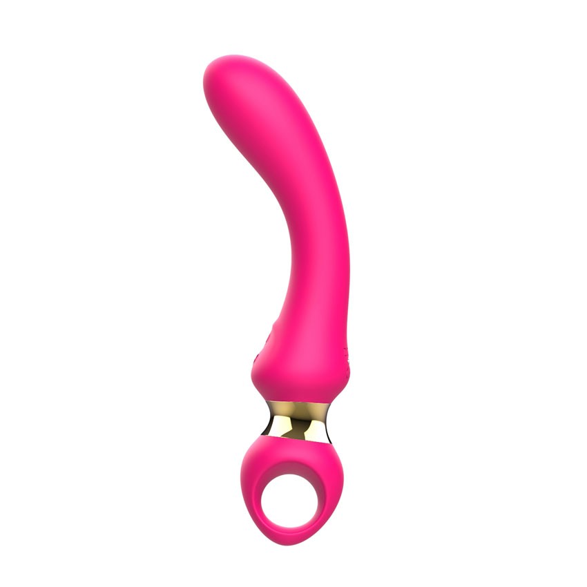 Розовый изогнутый вибромассажер Moon Vibrator - 21,1 см. 3