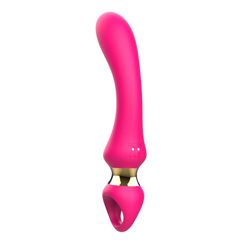 Розовый изогнутый вибромассажер Moon Vibrator - 21,1 см. 6