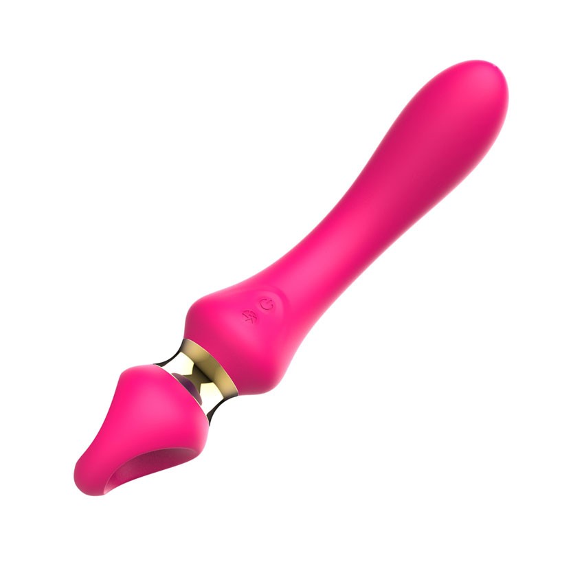 Розовый изогнутый вибромассажер Moon Vibrator - 21,1 см. 8