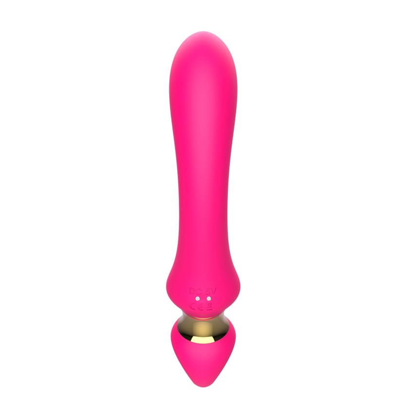 Розовый изогнутый вибромассажер Moon Vibrator - 21,1 см. 9