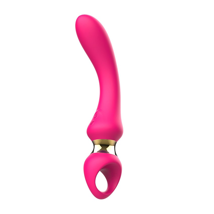 Розовый изогнутый вибромассажер Moon Vibrator - 21,1 см. 10
