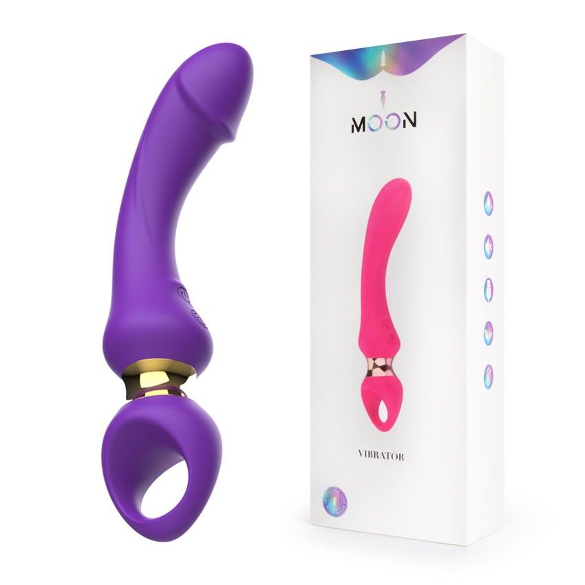 Фиолетовый изогнутый вибромассажер Moon Vibrator - 21,1 см. 2
