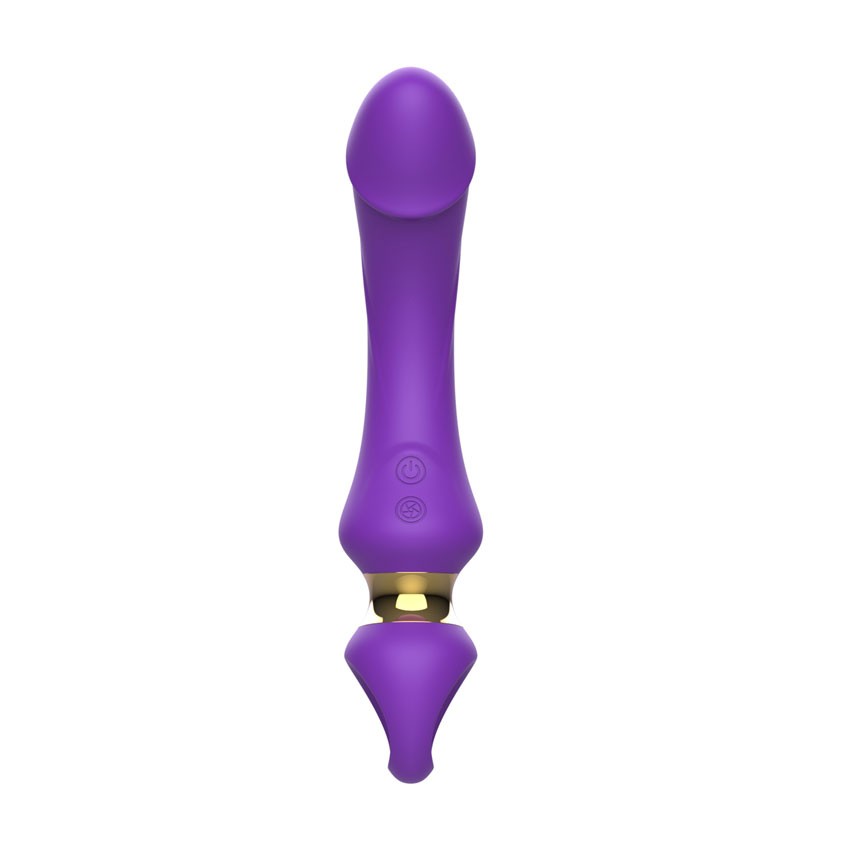 Фиолетовый изогнутый вибромассажер Moon Vibrator - 21,1 см. 3