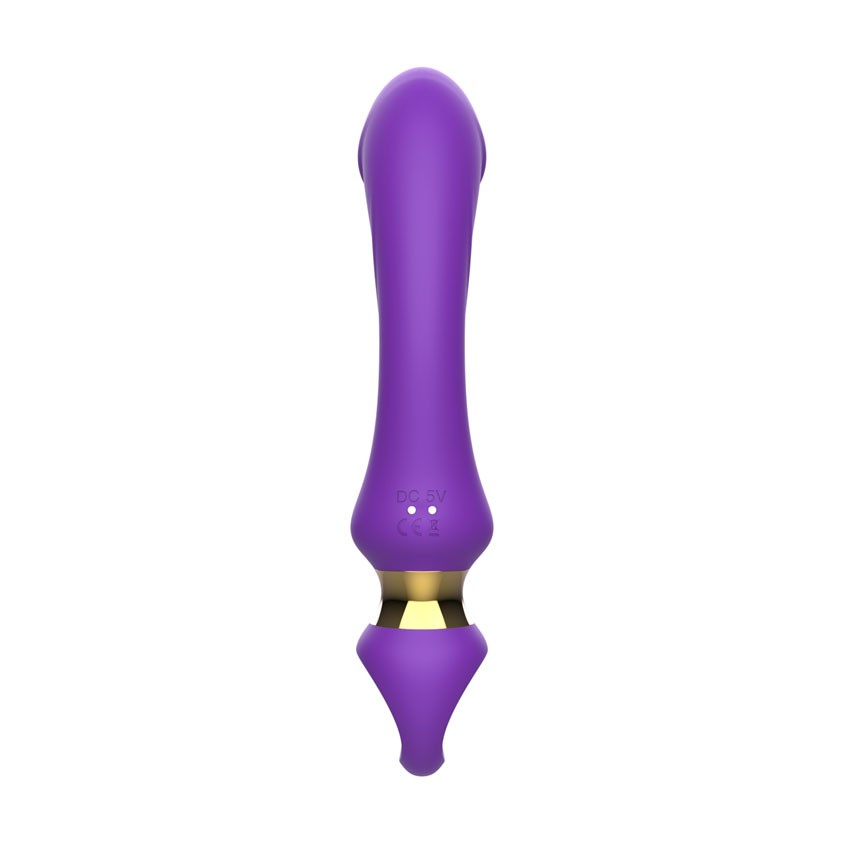 Фиолетовый изогнутый вибромассажер Moon Vibrator - 21,1 см. 4
