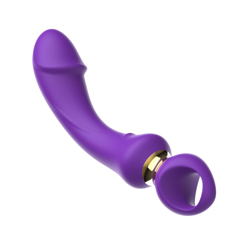 Фиолетовый изогнутый вибромассажер Moon Vibrator - 21,1 см. 5
