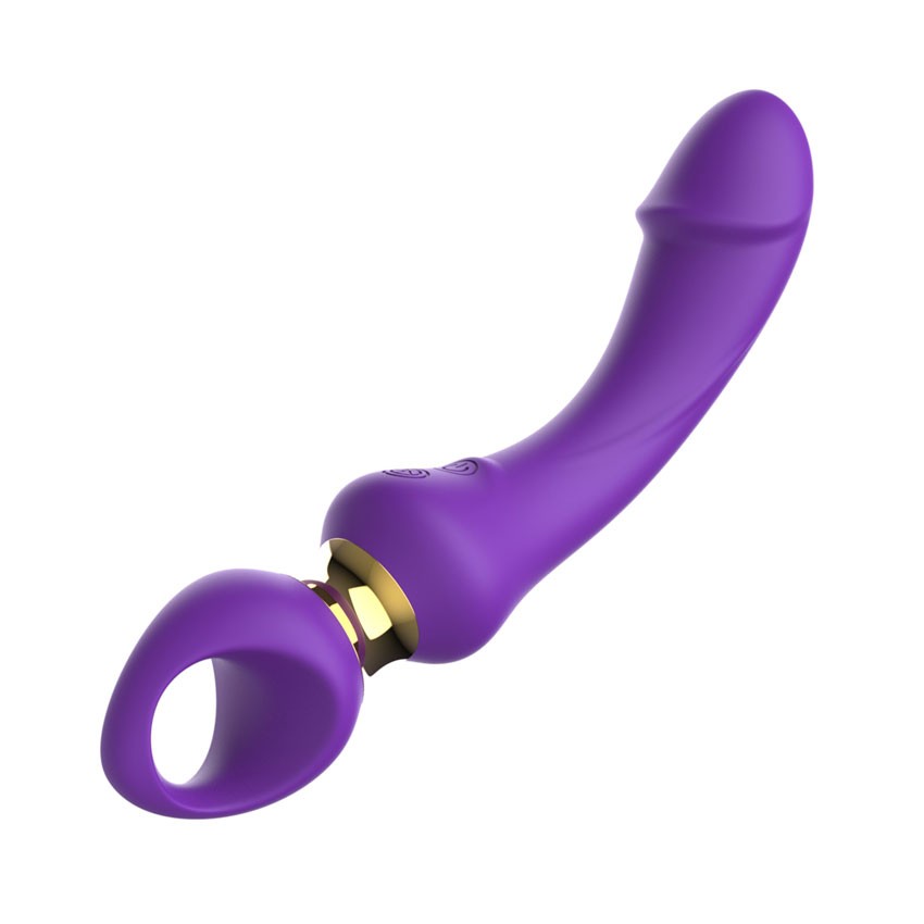 Фиолетовый изогнутый вибромассажер Moon Vibrator - 21,1 см. 6