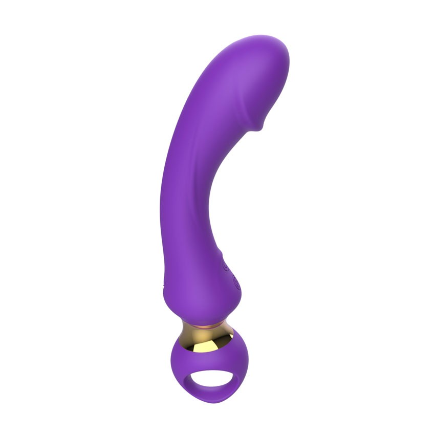 Фиолетовый изогнутый вибромассажер Moon Vibrator - 21,1 см. 7