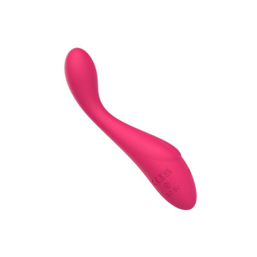 Розовый изогнутый вибромассажер - 18,9 см. 4