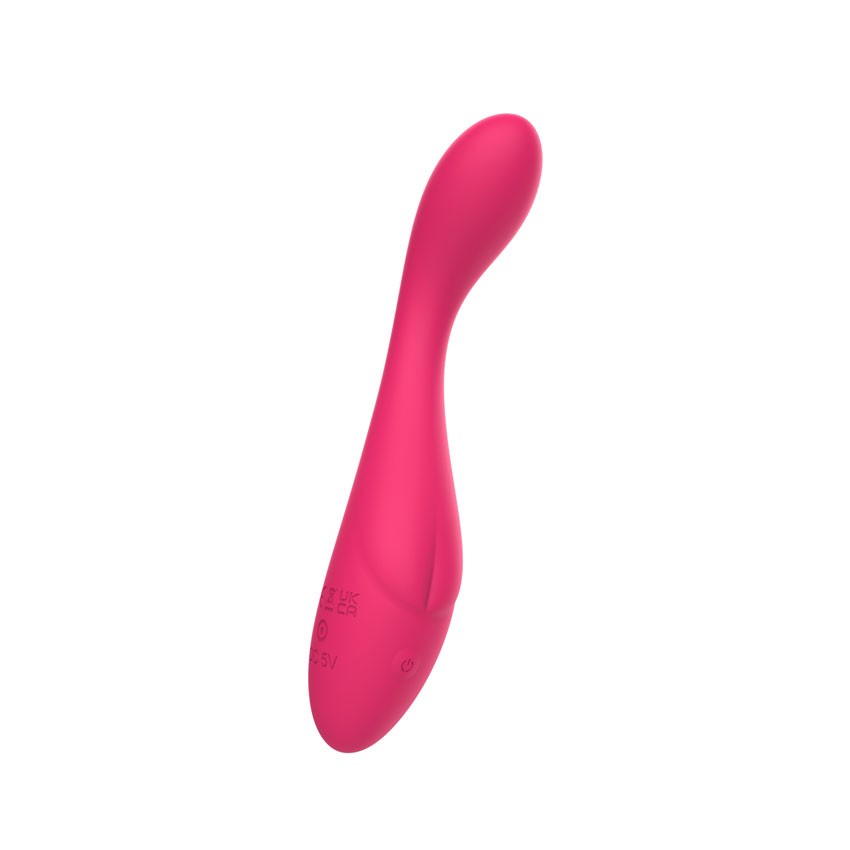 Розовый изогнутый вибромассажер - 18,9 см. 5