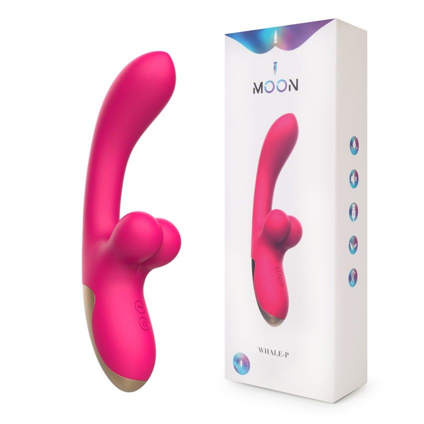 Розовый изогнутый вибратор-кролик - 21,2 см. 2