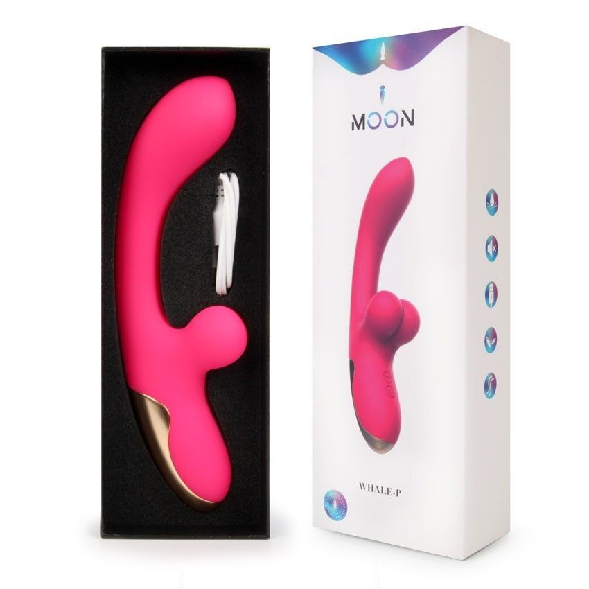 Розовый изогнутый вибратор-кролик - 21,2 см. 12