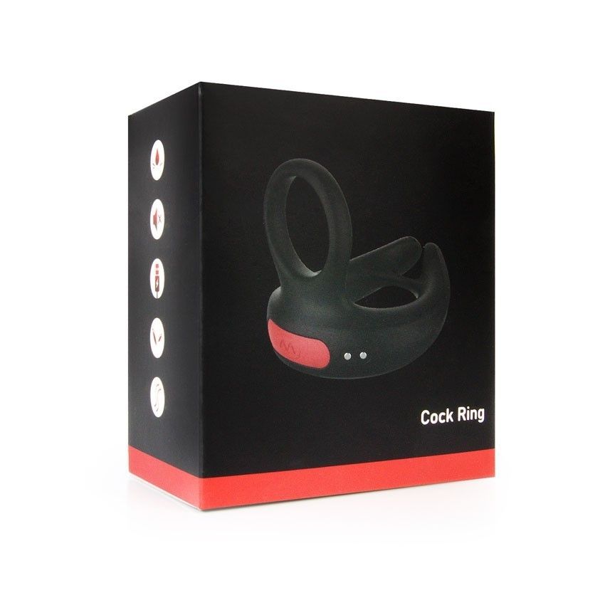 Черное эрекционное виброкольцо Cock Ring с пультом ДУ 14
